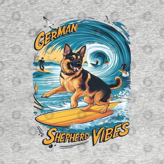 Surfing German Shepherd by coollooks